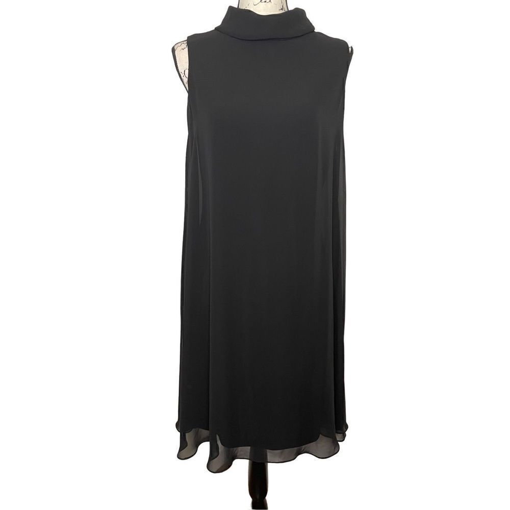 Joseph Ribcoff‎ black dress with sheer panels, Size 10